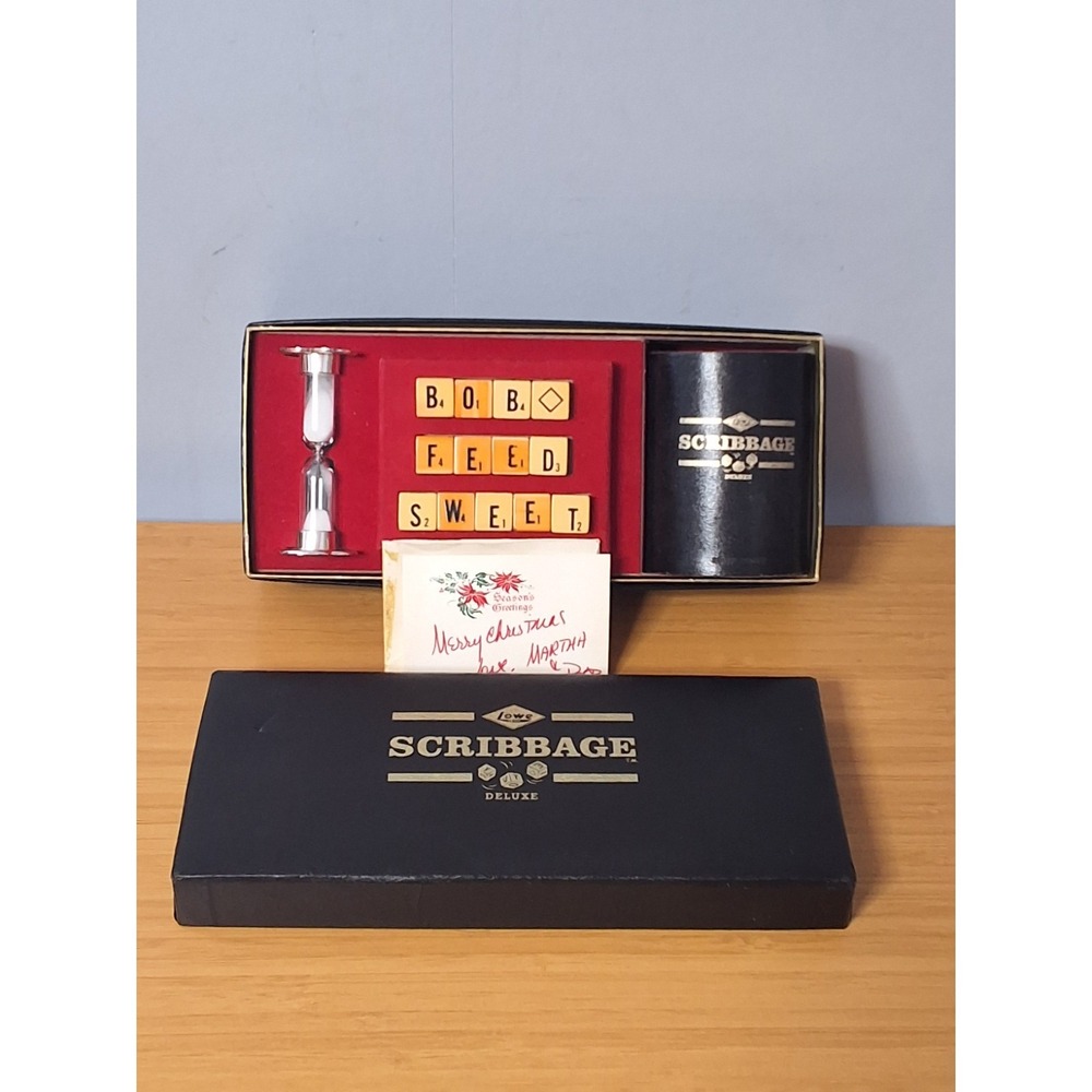 Vintage 1963 Scribbage Deluxe Game by E.S. Lowe  Black Box. Complete